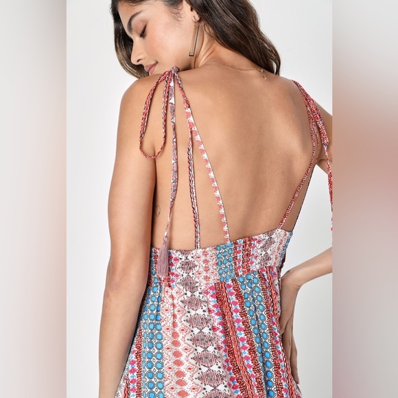 LULU’S maxin relaxin size small maxi dress bohemian print - Picture 5 of 5